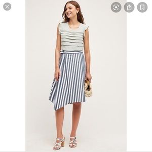 Anthropologie Maeve Sea Stripe Wrap Skirt Sz 0